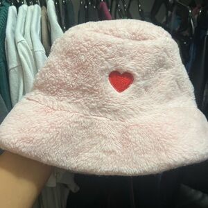 Claire's Pink Fuzzy Bucket Hat